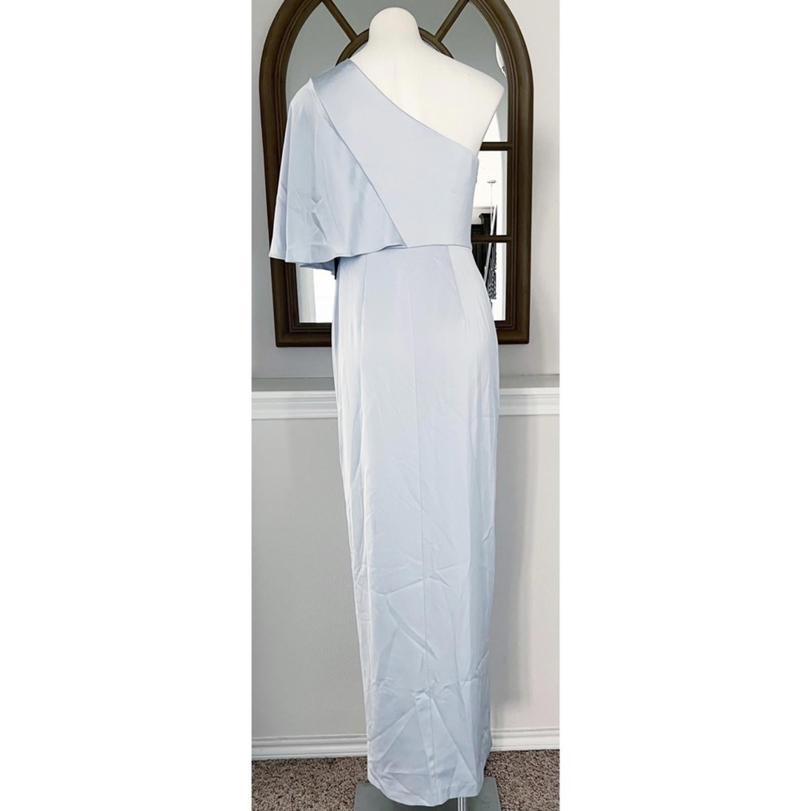 Aidan Mattox Draped One Shoulder Gown in Light Blue New w/Tag $365