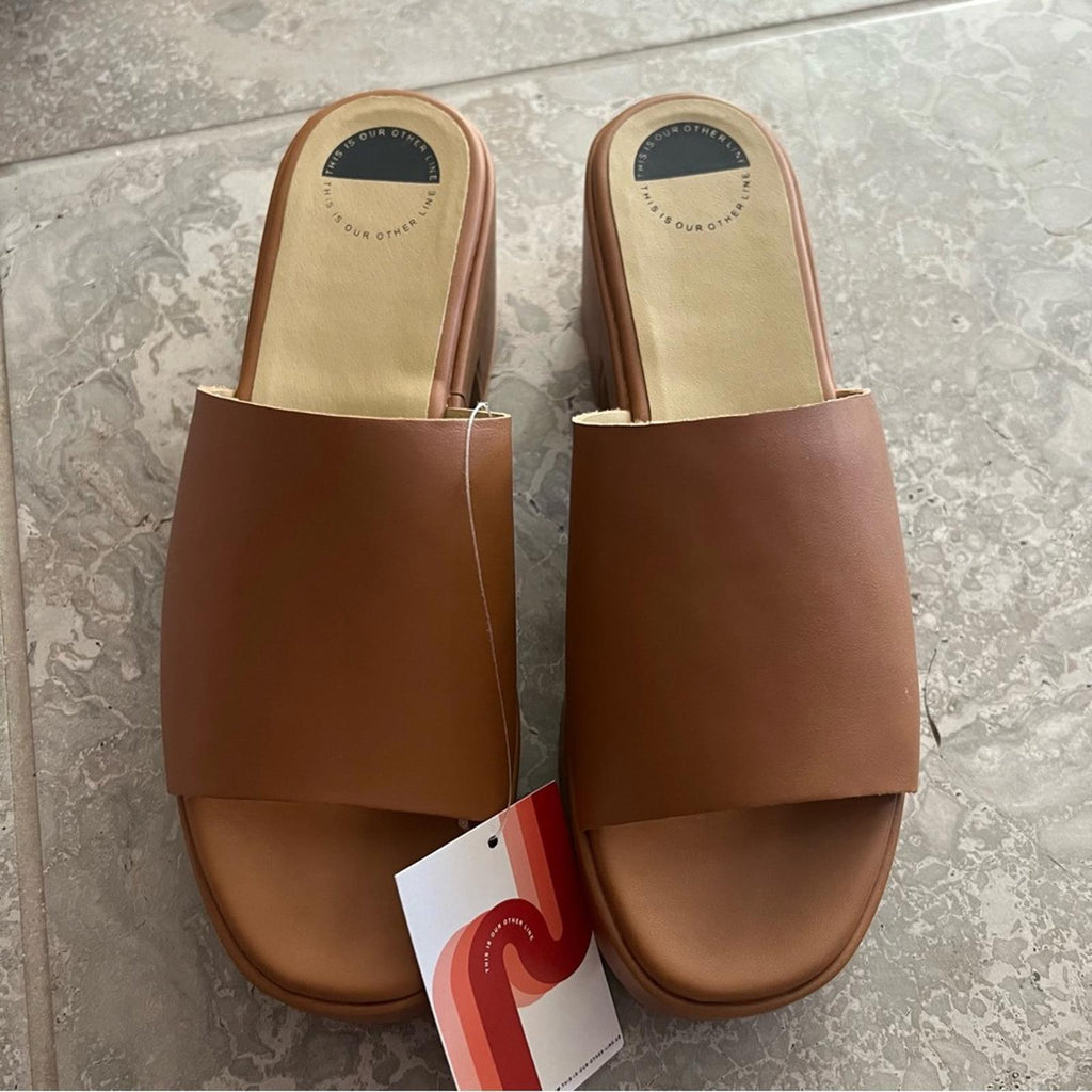 Twelve Noon Platform Sandals in Cognac, Size EU 38, EU 41 New in Box