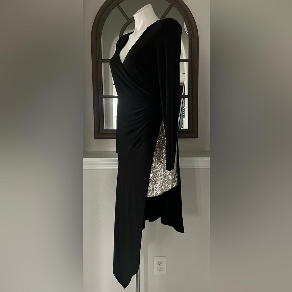 BCBGMaxazria Sequin Asymmetric Midi-Dress, Size 6, New with Tag