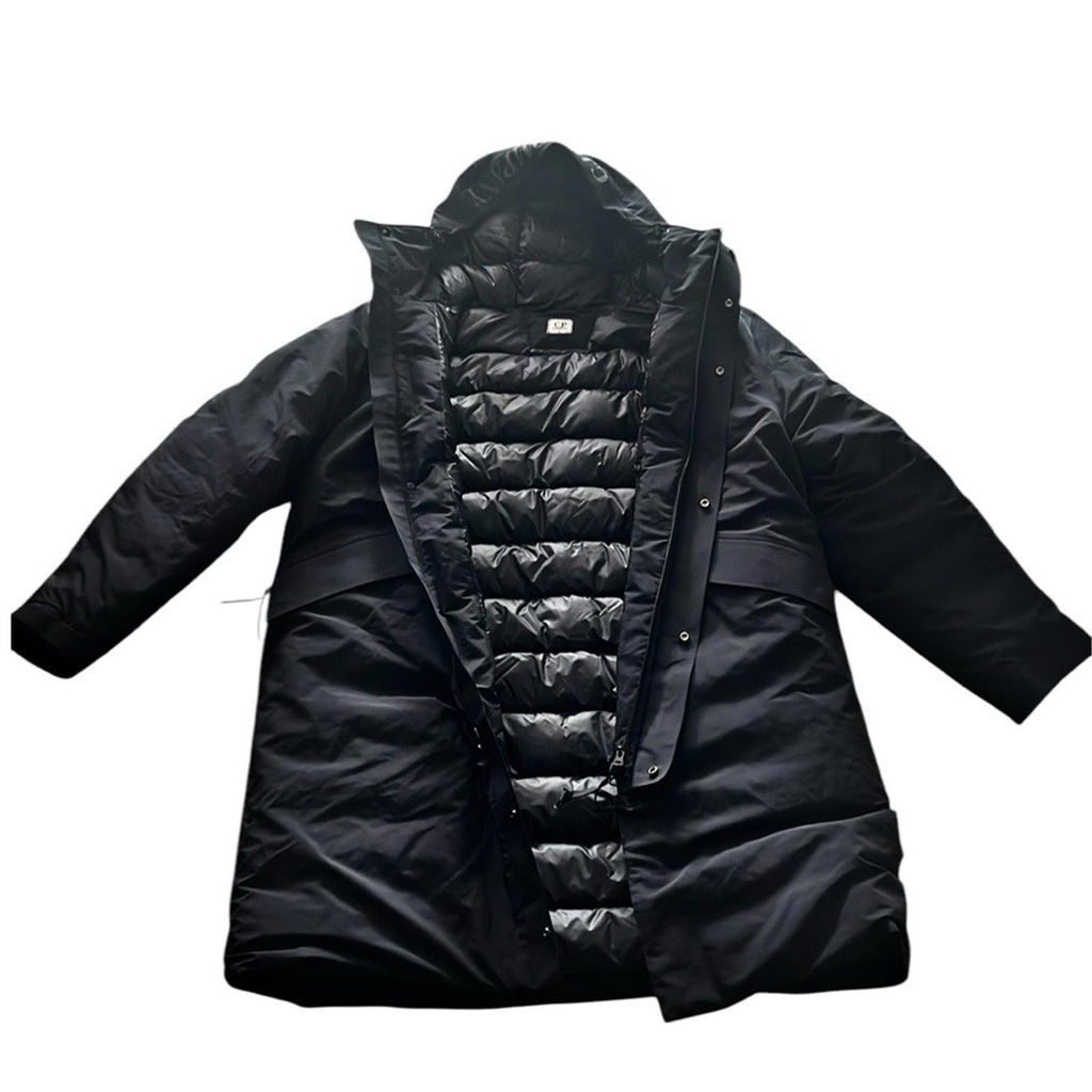 C.P. Company Micro M Re-Cycled Long Parka Coat, Black Size 52/XL NWT Retail $925