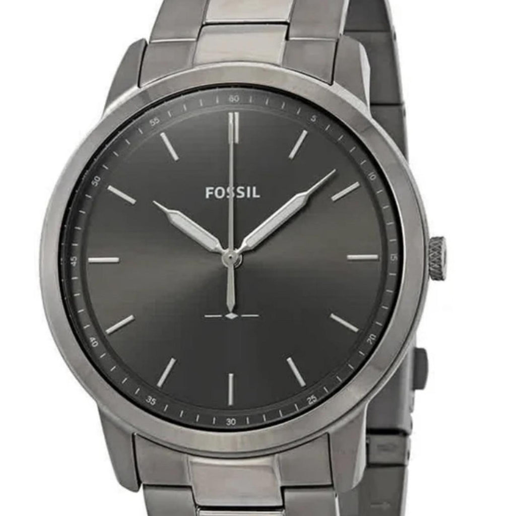Fossil Men's The Minimalist Three-Hand, Smoke-Tone Stainless Steel Watch, FS5459
