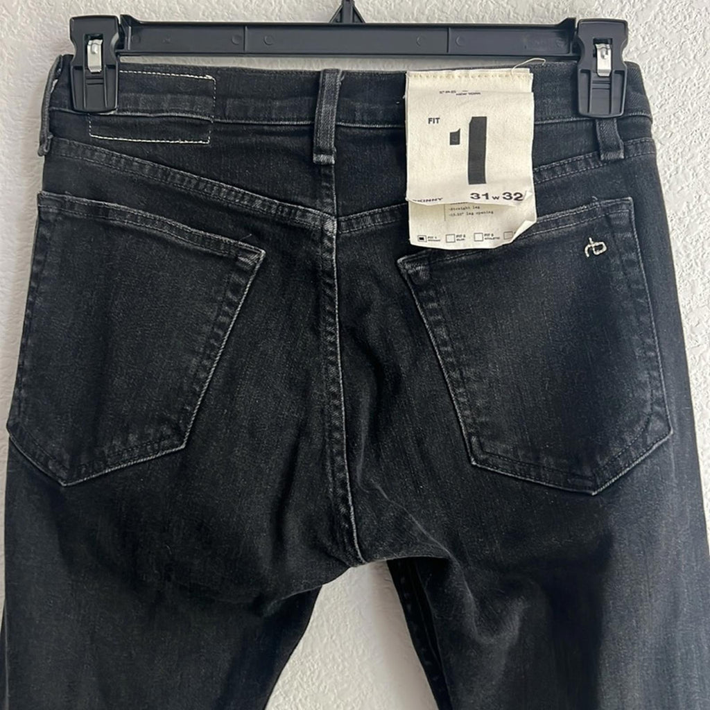 Rag & Bone Fit 1 Aero Stretch Wolcott Skinny Distressed Jeans, NEW, Size W31 L32