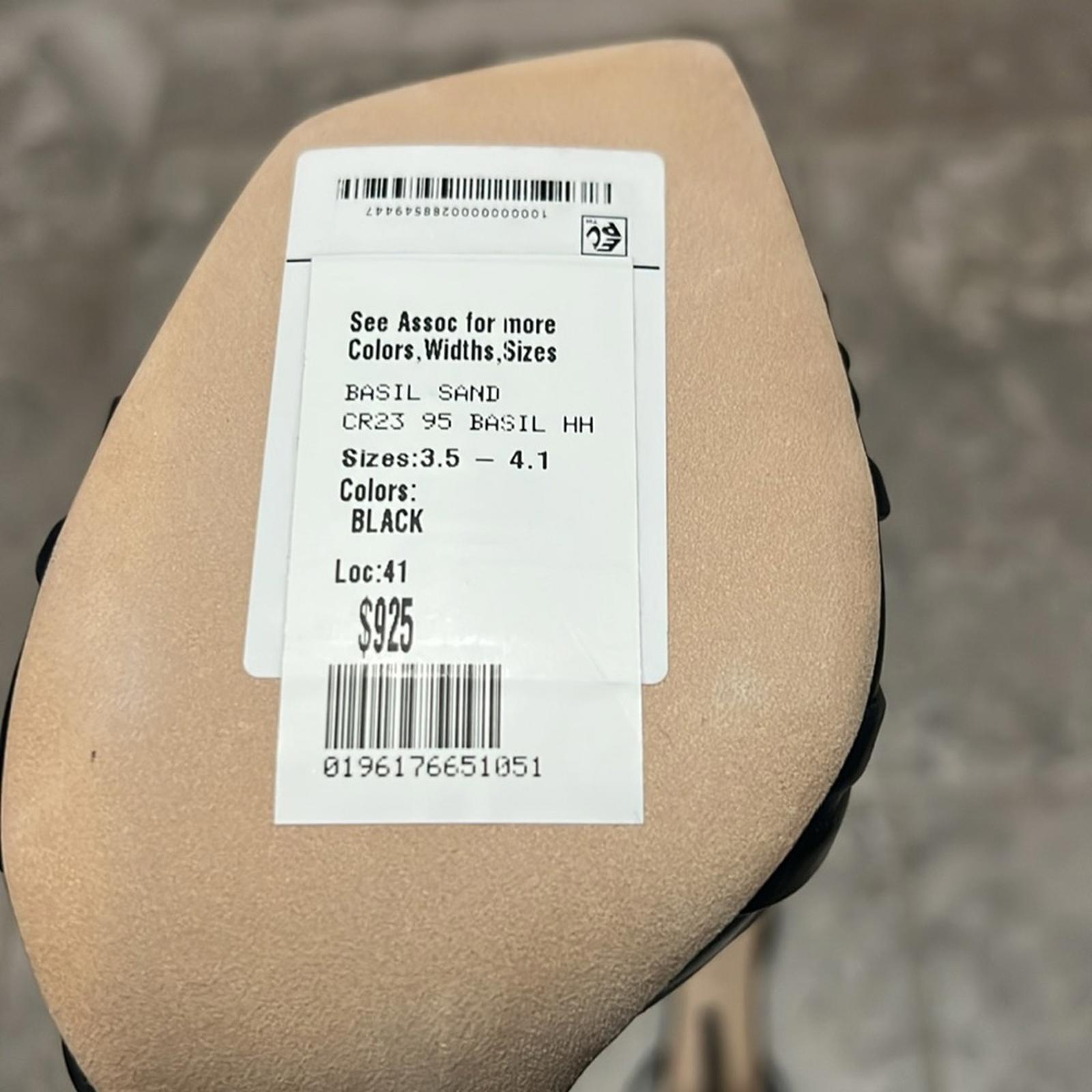 Jimmy Choo Basil Ankle Strap High Heel Black Sandals, Size 35 NEW in Box+DustBag