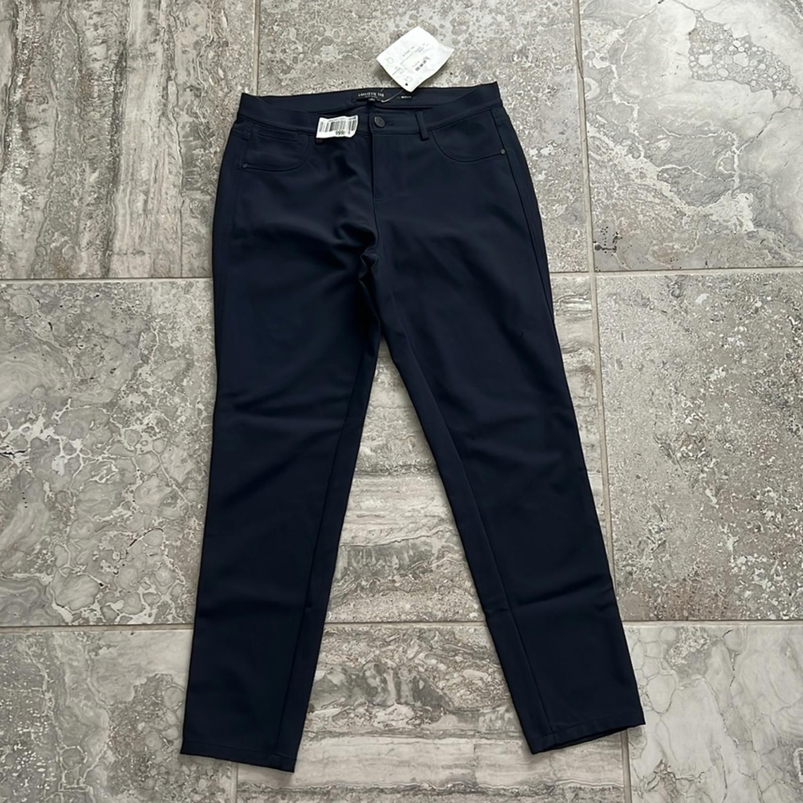 Lafayette 148 Acclaimed Stretch Mercer Pants, Navy/Black Size 4, New w/Tag