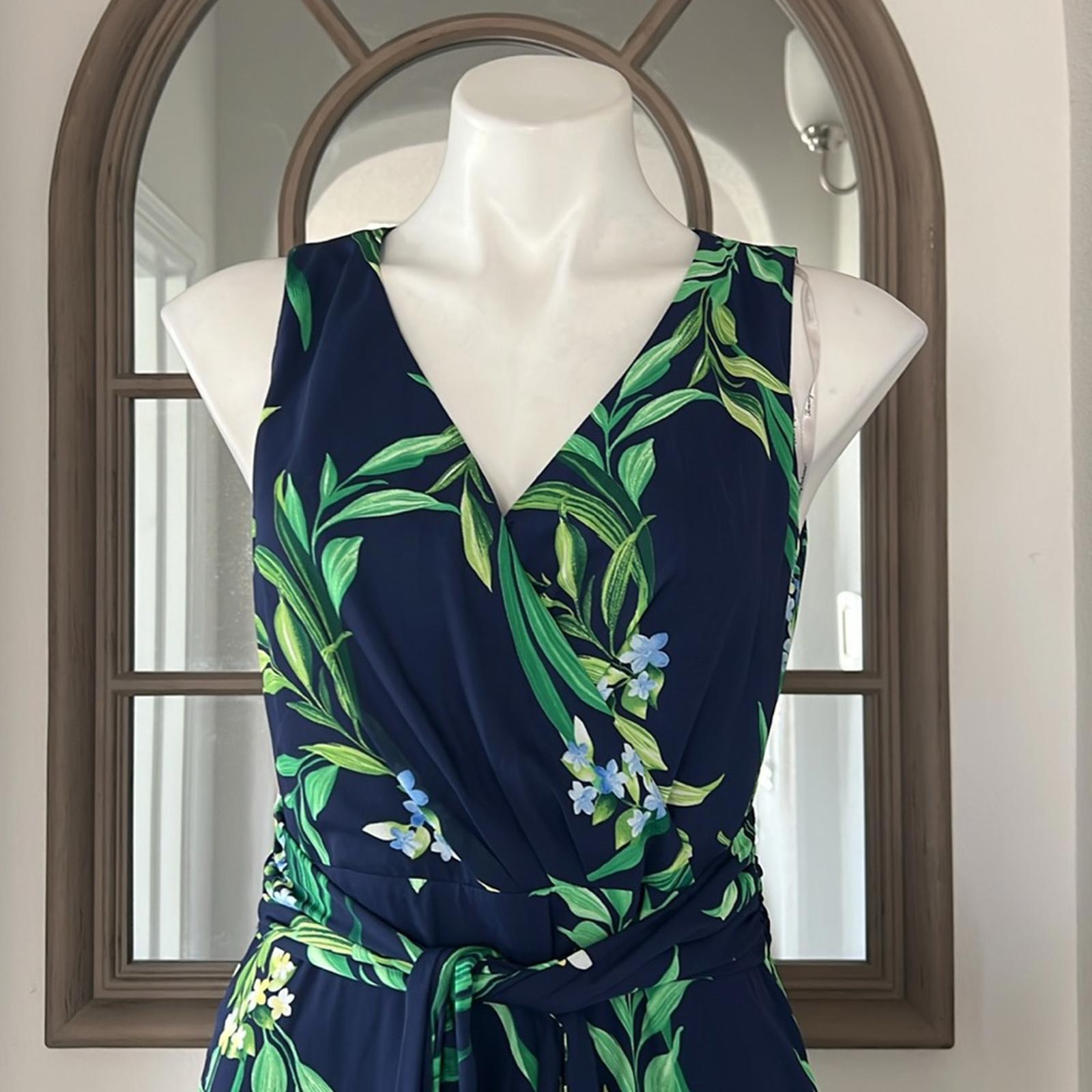 Tommy Bahama Floral Glow Sleeveless Maxi Dress in Island Navy, Size S New 4 NEW