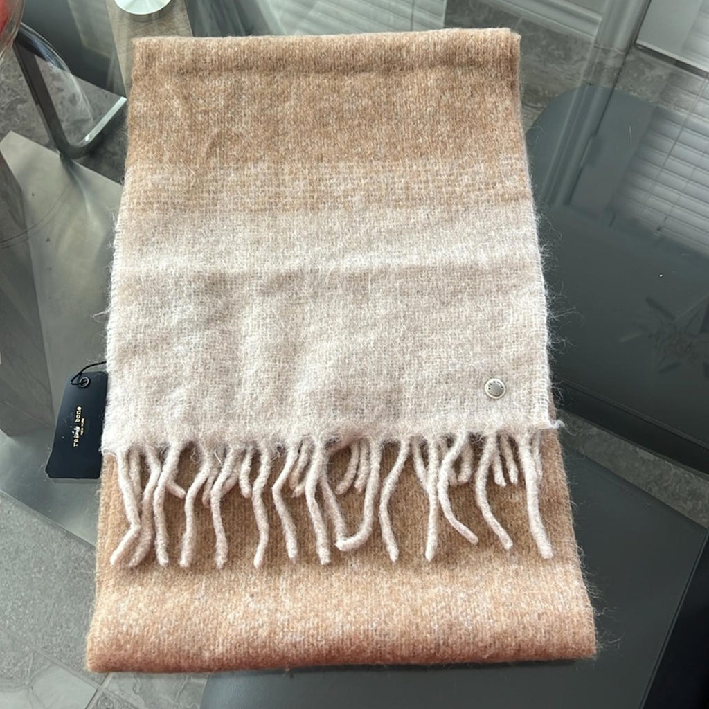 rag & bone Shire Ombré Fringe Scarf, Tan/Beige New w/Tag Retail $250