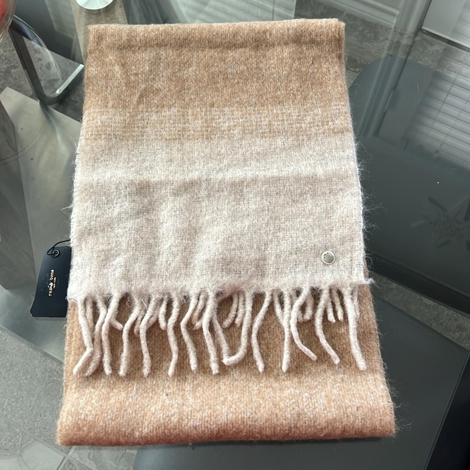 rag & bone Shire Ombré Fringe Scarf, Tan/Beige New w/Tag Retail $250