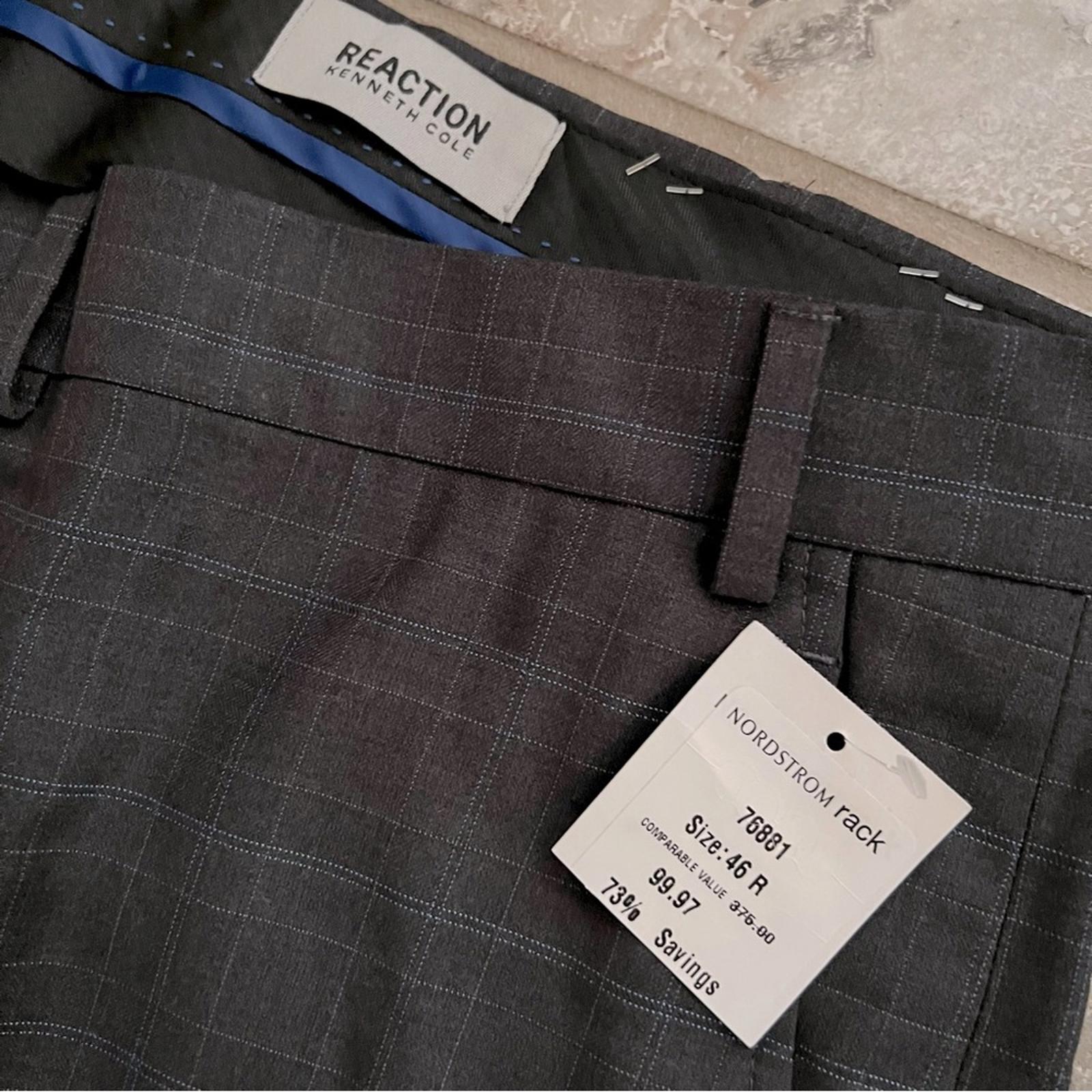 Reaction Kenneth Cole Techni-Cole Charcoal Dress Pants, Size 42W 32L New w/Tag