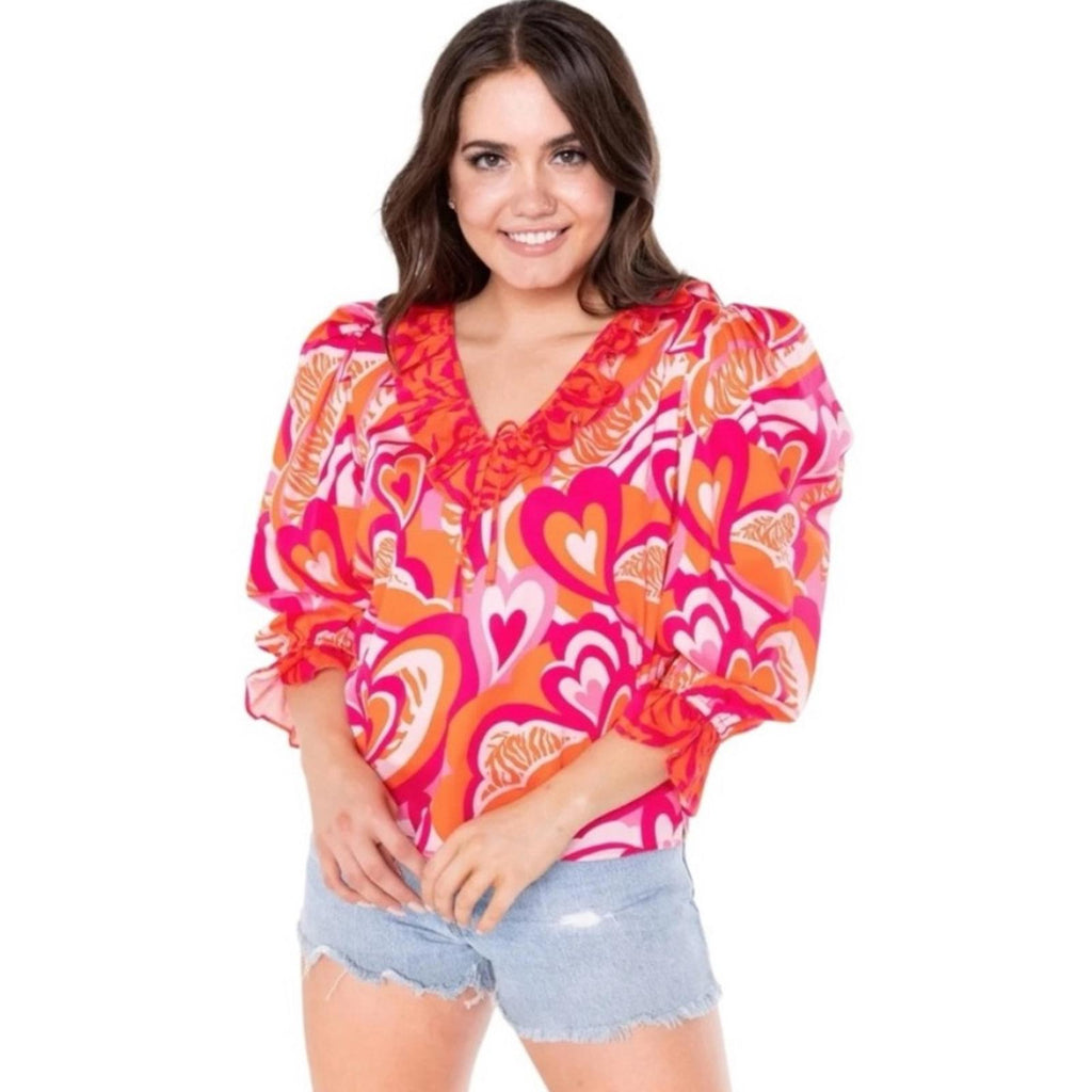 Alden Adair Jean Top in Lovers Lane, Size S New in Packaging