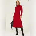 Jason Wu Quarter Zip Mock Neck Dress in Red, Size M EXCELLENT Retail $290