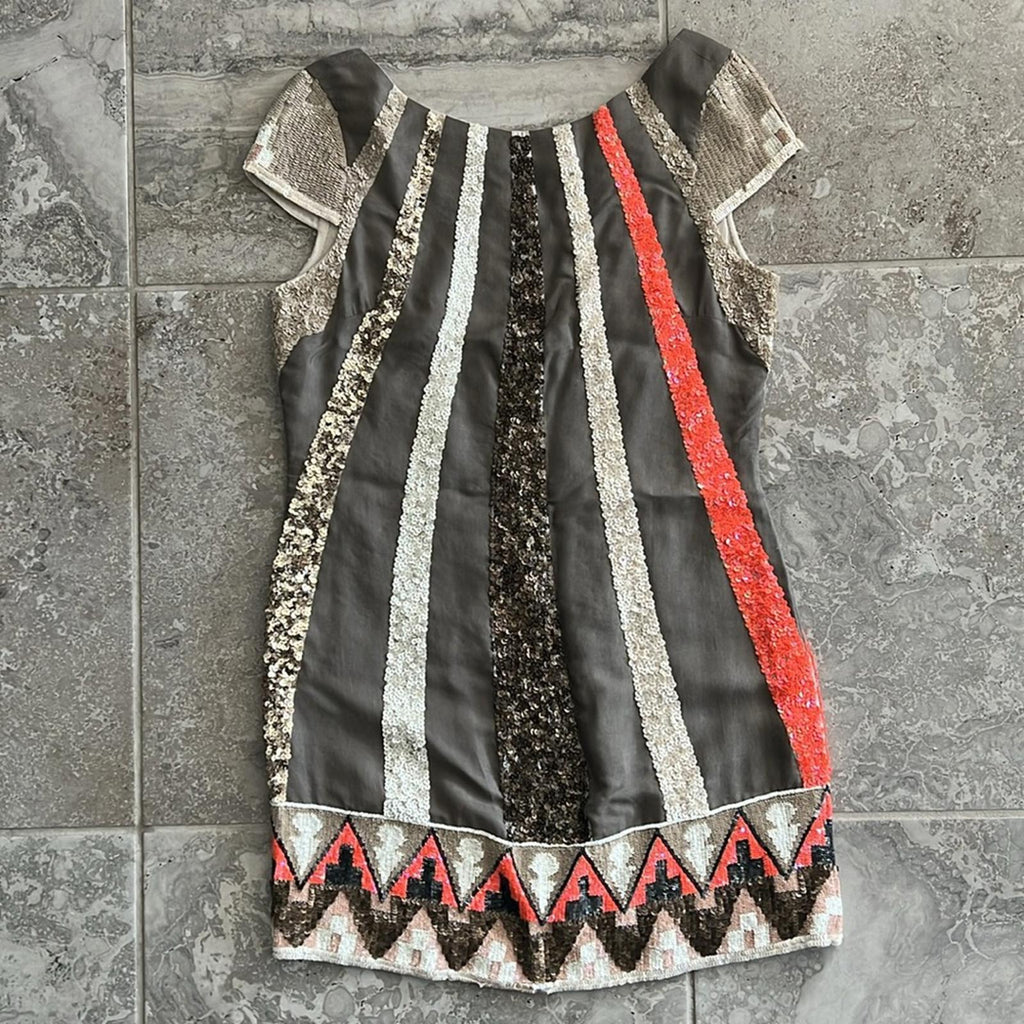 All Saints Aztec Dazzle Spitalfields Sequin Dress Size 10