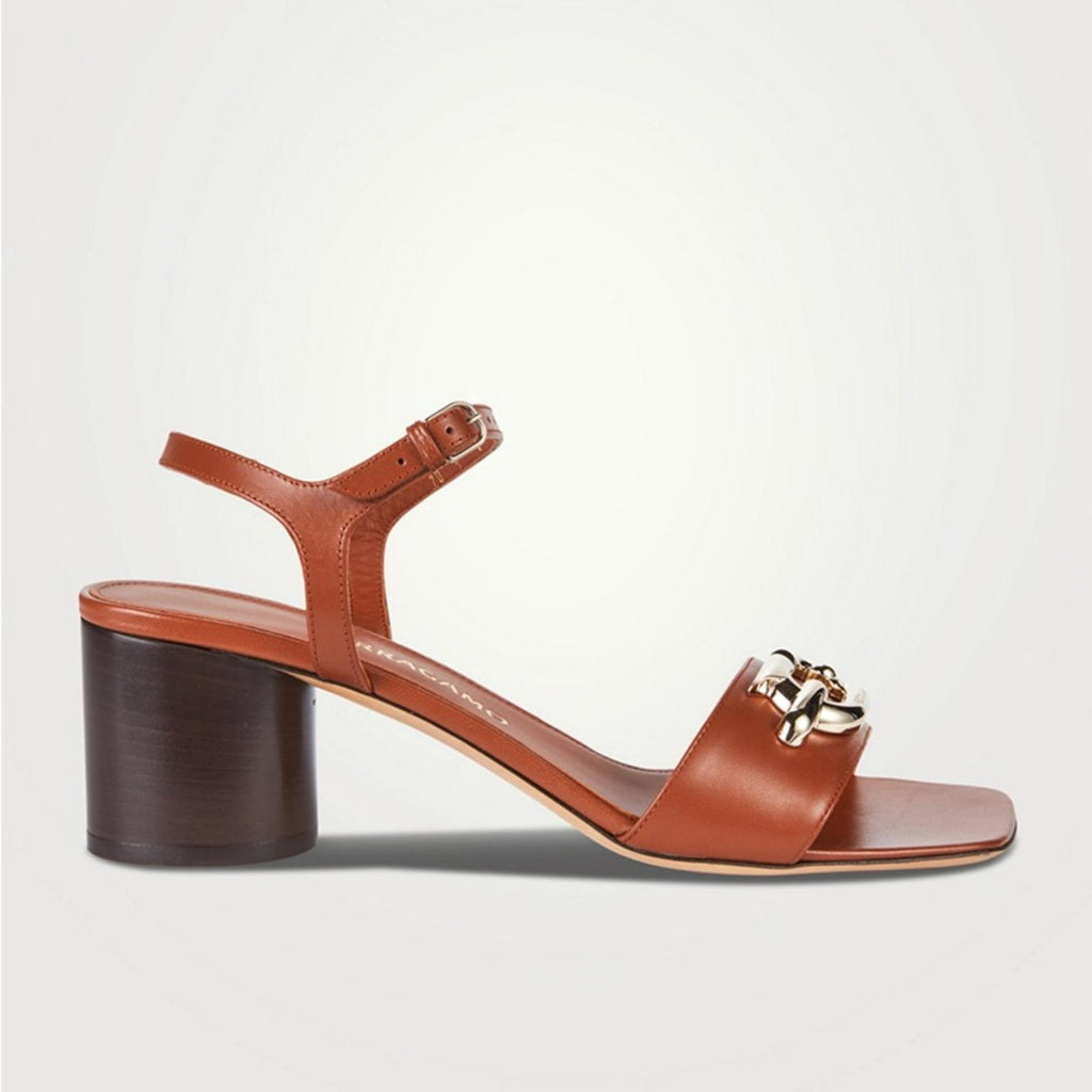 Ferragamo Priscilla Gancini Leather Ankle Strap Sandals, NEW, Size 7.5