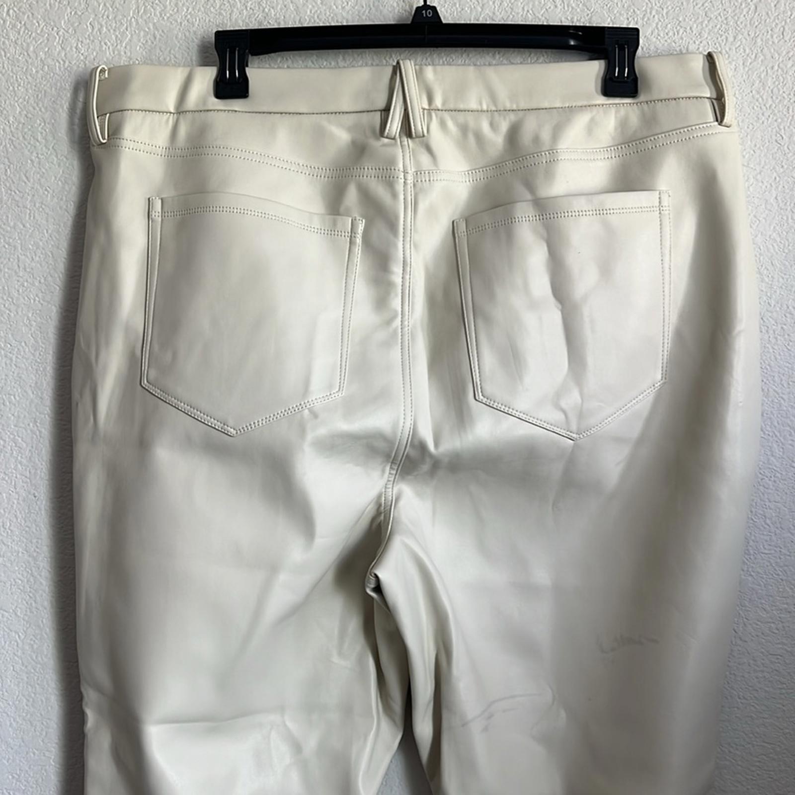 Good American Better Than Leather Mid Rise Cropped Mini Bootcut Jeans, Size 22