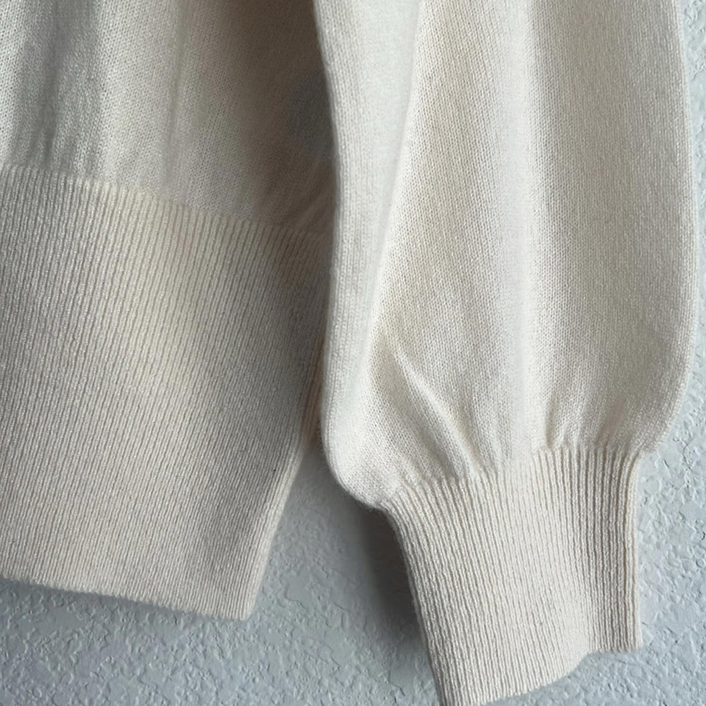 Lauren Ralph Lauren Cashmere Funnelneck Sweater in Winter Cream, NWT, Size S