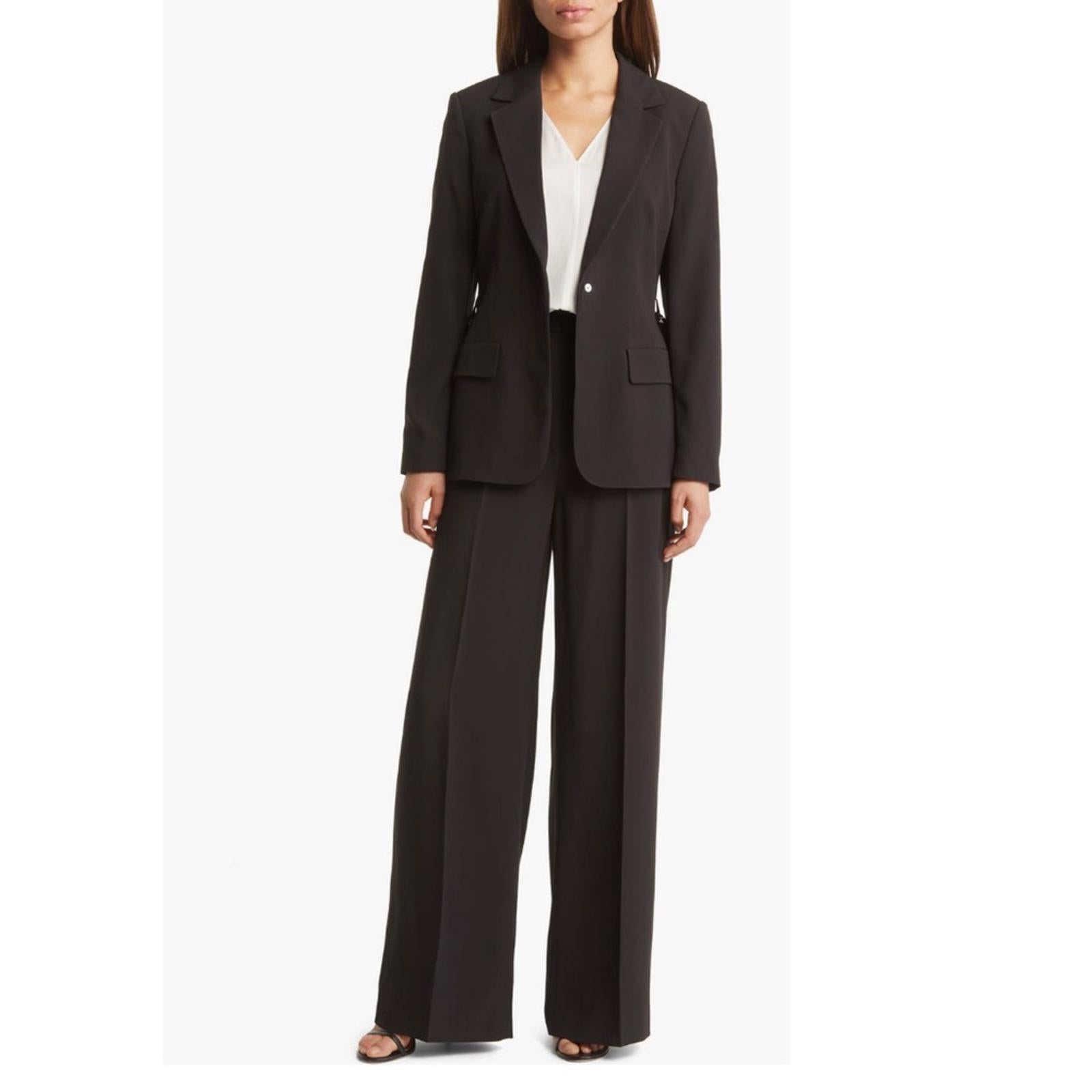 BOSS Jiriva Belted Jacket in Black, Size EU32 | US0 New w/Tag $645 SOLD OUT!