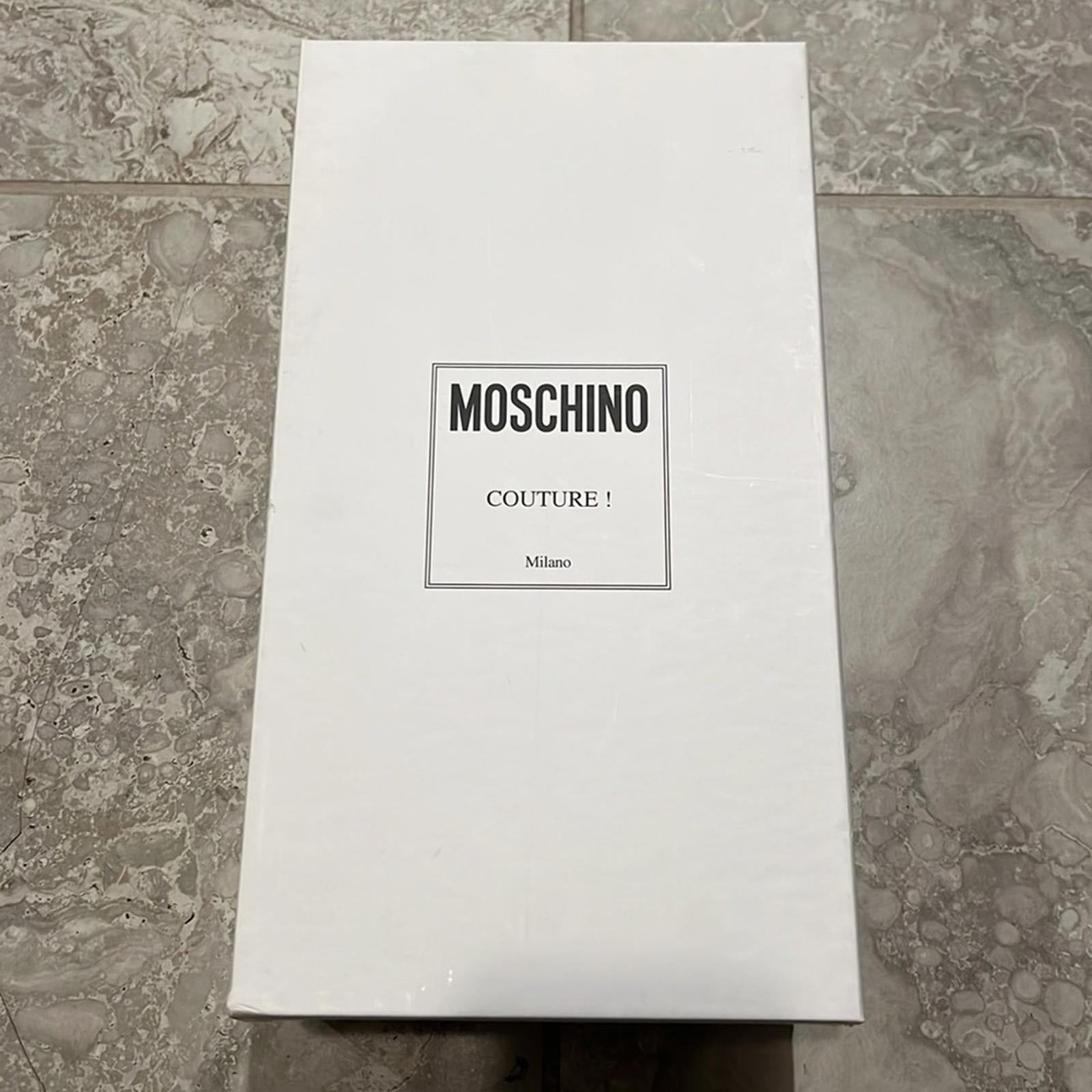 Moschino Logo-Print Slides in Black Size 35 New in Box w/DustBag