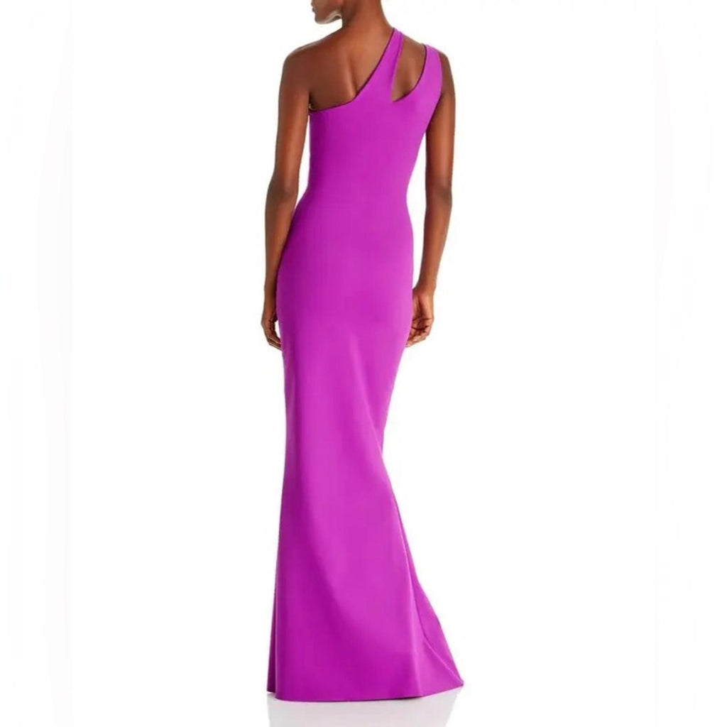 Chiara Boni Costanza Long One-Shoulder Gown in Magneta, Size US14 EU50 NWT $995