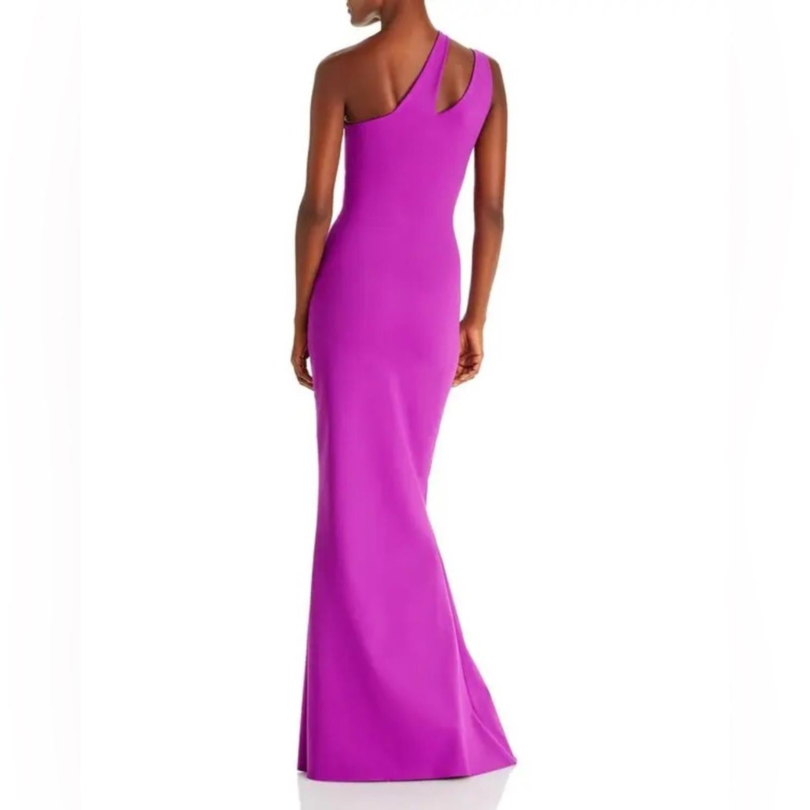 Chiara Boni Costanza Long One-Shoulder Gown in Magneta, Size US14 EU50 NWT $995