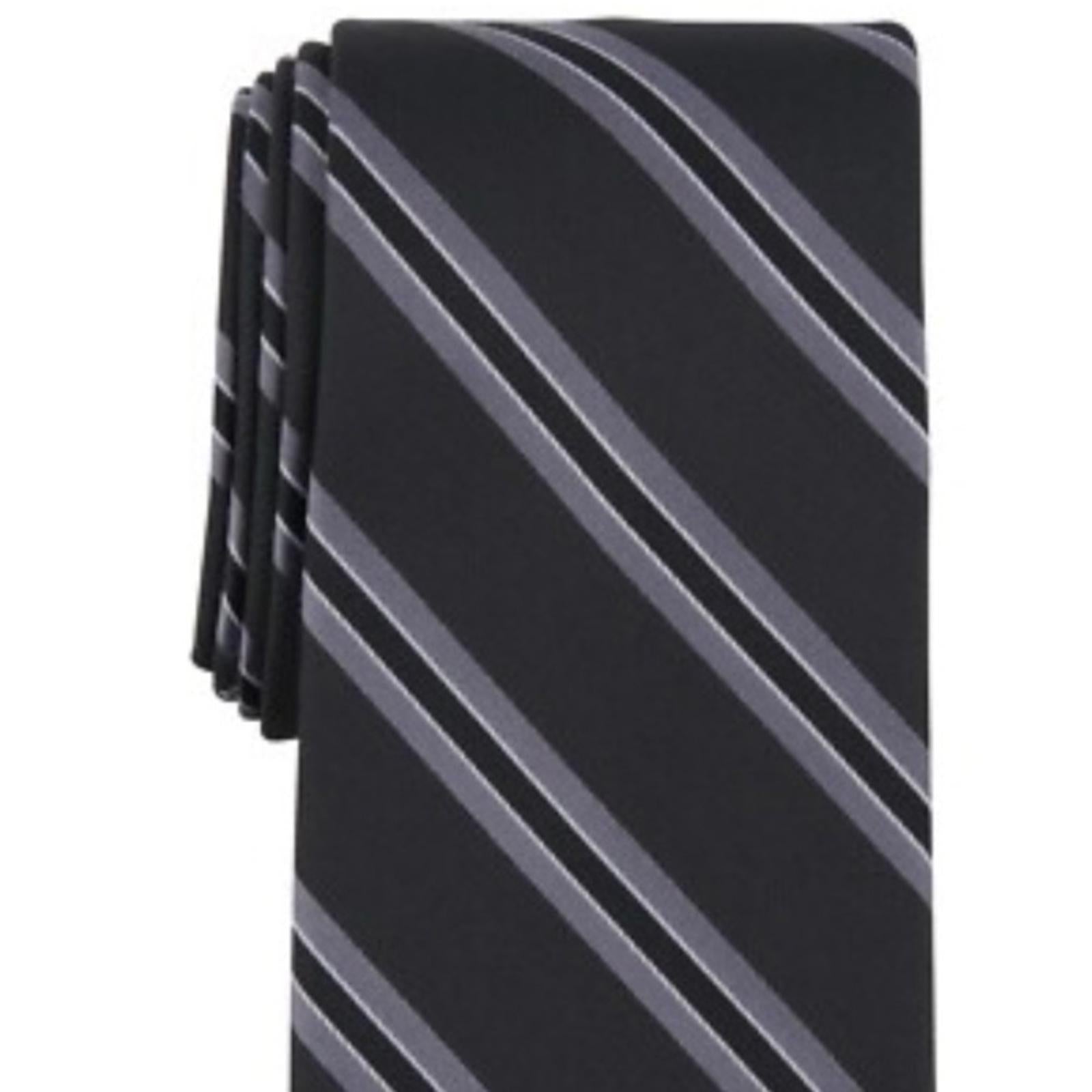 Michael Kors Silk Blend Vitra Stripe Tie in Black, One Size, NWT