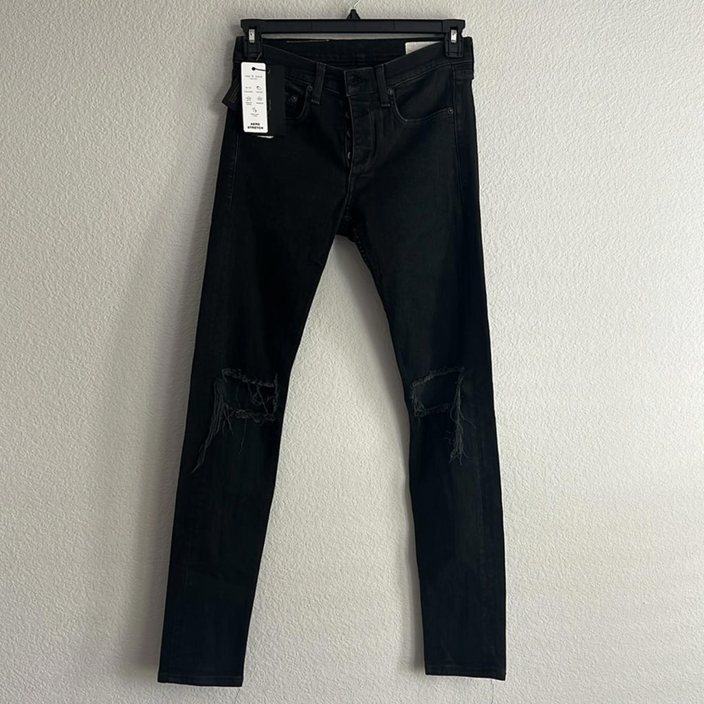 Rag & Bone Fit 1 Aero Stretch Wolcott Skinny Distressed Jeans, NEW, Size W31 L32