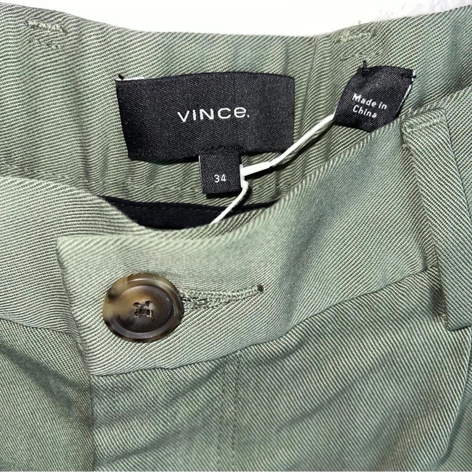 Vince Solid Cuffed Regular Fit Pants in Yucca Pine, Size 34 New w/Tag $275