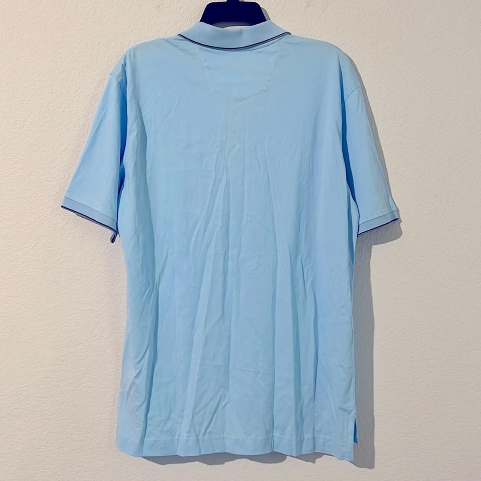 Robert Graham Rossi Short Sleeve Knit Polo Shirt Classic Fit in Blue, NWT, SizeM