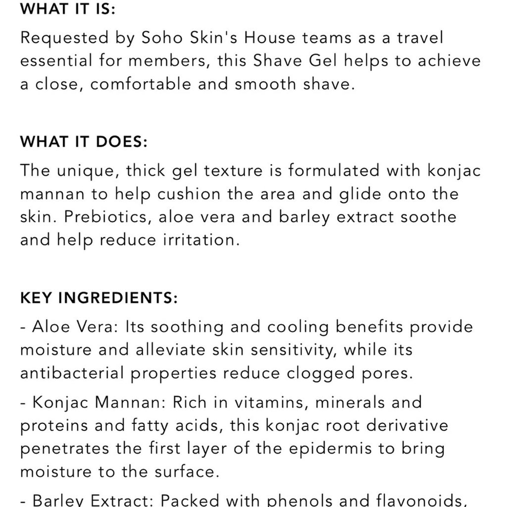 SOHO Skin Shave Gel, Vegan Cruelty Free, 5.07fl oz./50mL New in Box (SOLD OUT)