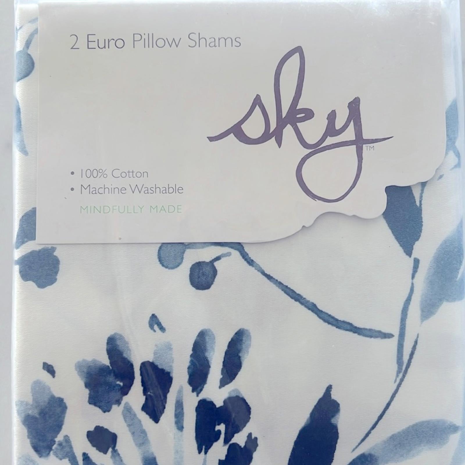 2 SKY Gracie Euro Shams in White & Blue 26”x26”
New in Box $160