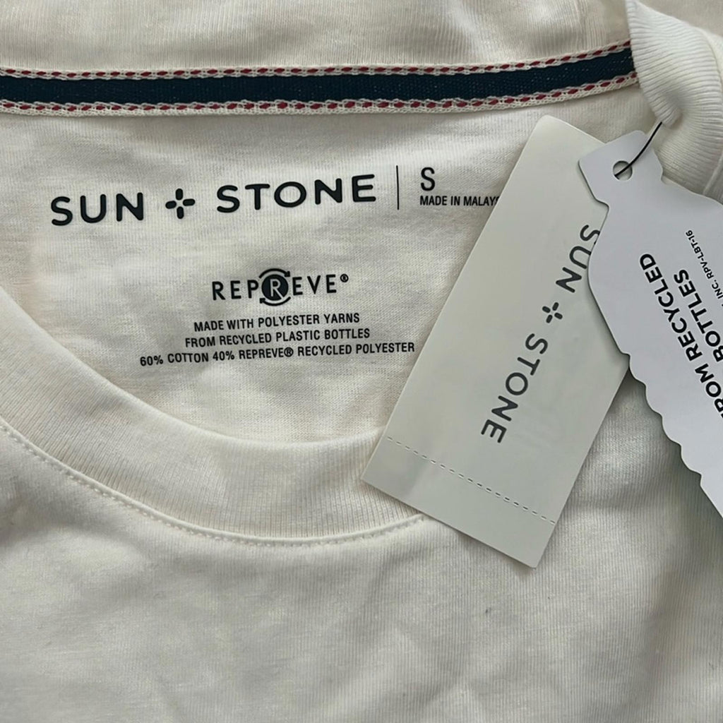 NWT Sun + Stone Men's Mountain Graphic T-Shirt, Sugar Swizzle Size S New w/Tag