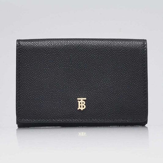 Burberry Pebbled Leather Lark TB Compact Wallet in Black EXCELLENT!