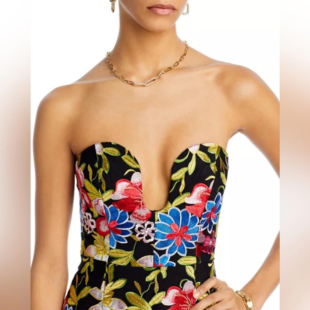 Milly Strapless Artem Spanish Garden Embroidery Midi Dress, Size 6, NEW