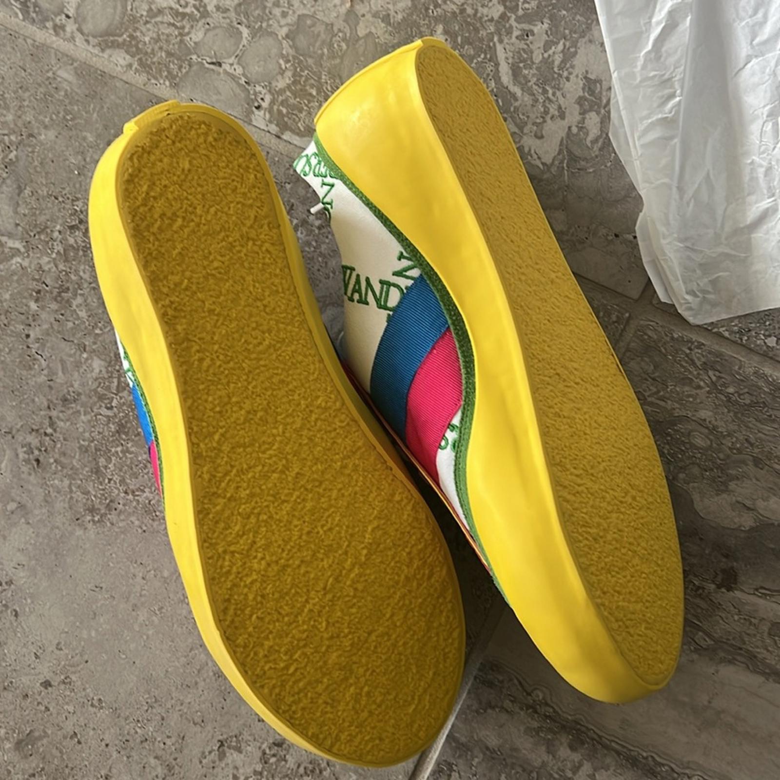 JW Anderson LaceUp Bubble Sneaker, Suede Yellow-Canvas Size 42 New in Box