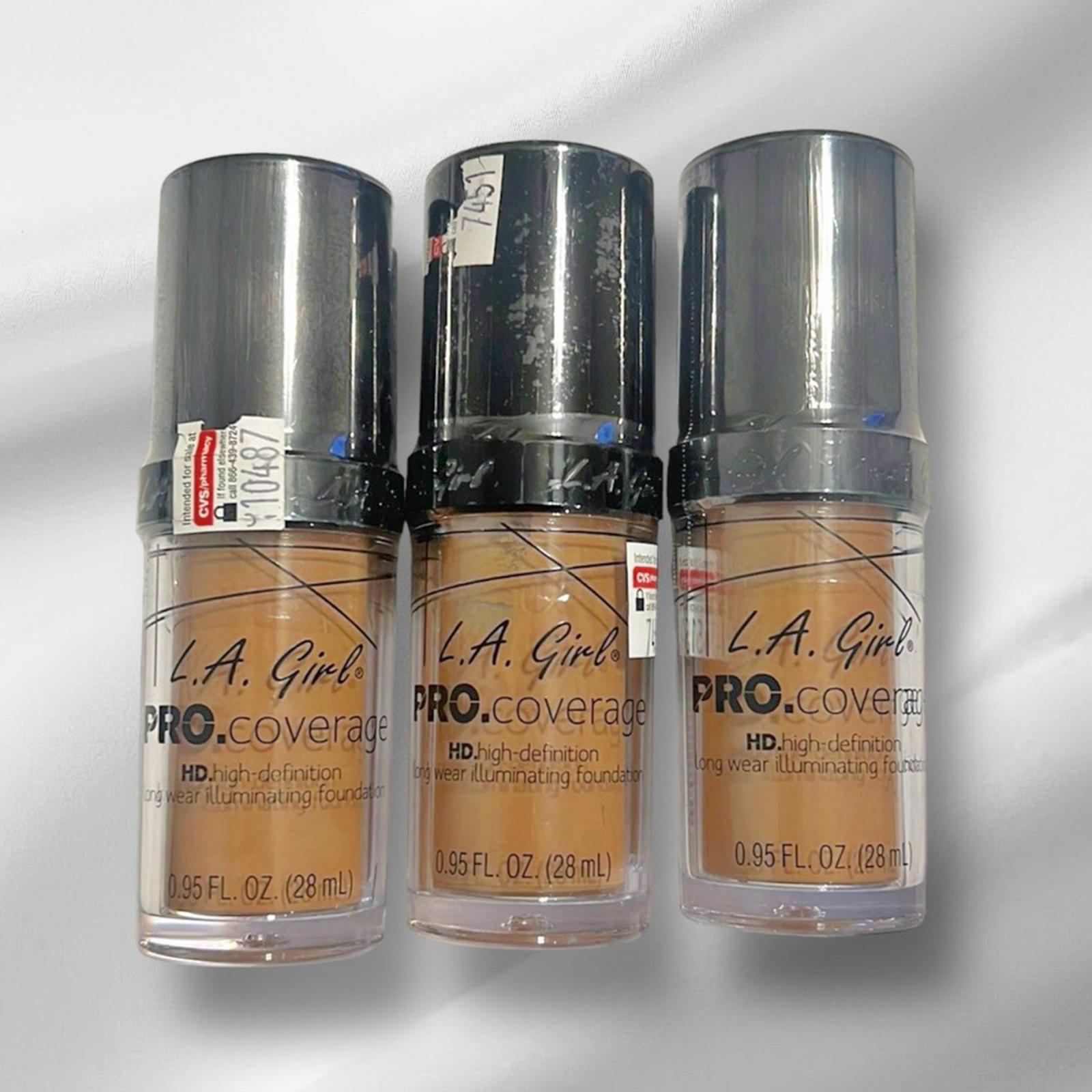 X3 L.A. Girl Beige PRO.coverage HD High-Def Long Wear Illuminating Foundation
