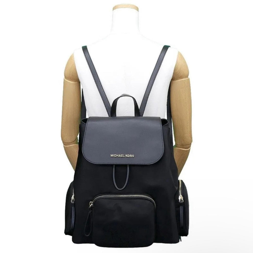 Michael Kors Abbey Large Nylon Backpack, Black New w/Tag Retail $398