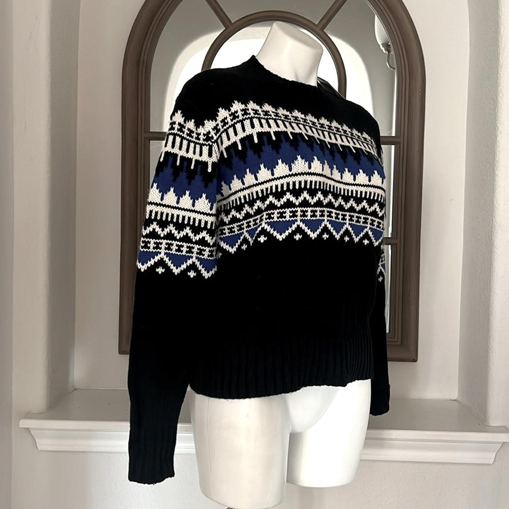 Lauren Ralph Lauren Fair Isle Wool-Blend Crewneck Sweater, Size S New w/Tag $225