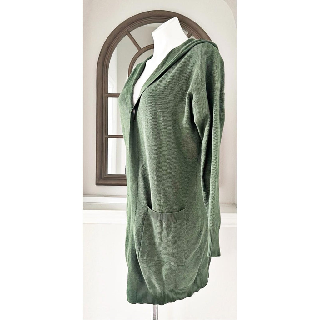 NWT Merokeety Long Cardigan w/Pockets Open Front in Olive, Size S New w/Tag