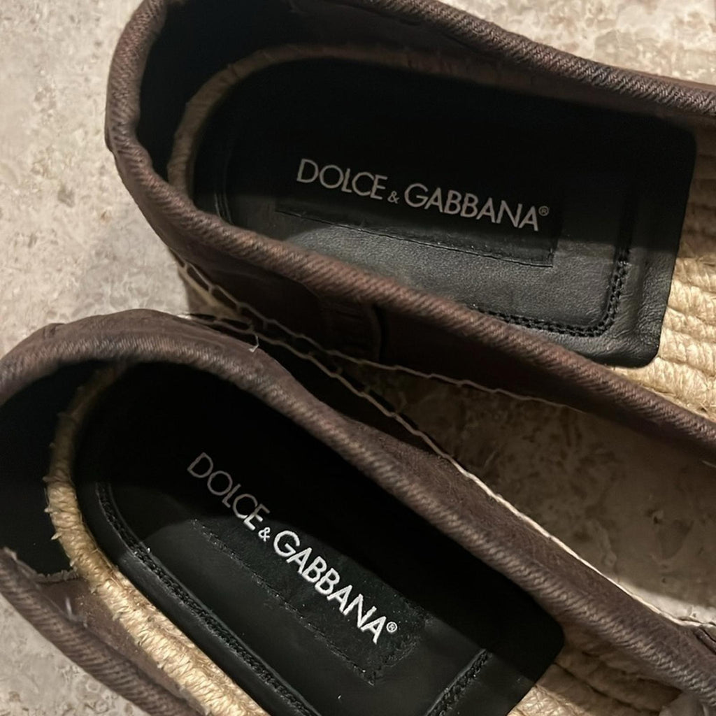 Dolce & Gabbana Men's Espadrille Flats, Size 42 (Made in Spain) New w/ Dust Bags