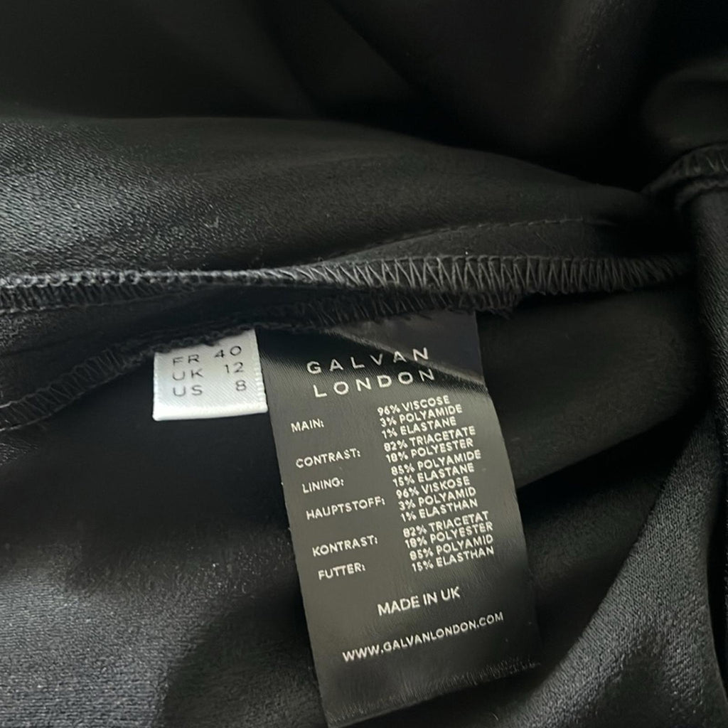 GALVAN Siren Scalloped Straight-Leg Jumpsuit in Black, US 8 NEW w/Tag $1,895