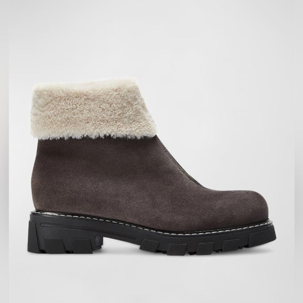 La Canadienne Abba Suede Shearling Waterproof, Brown Size 5M NEW Retail $585