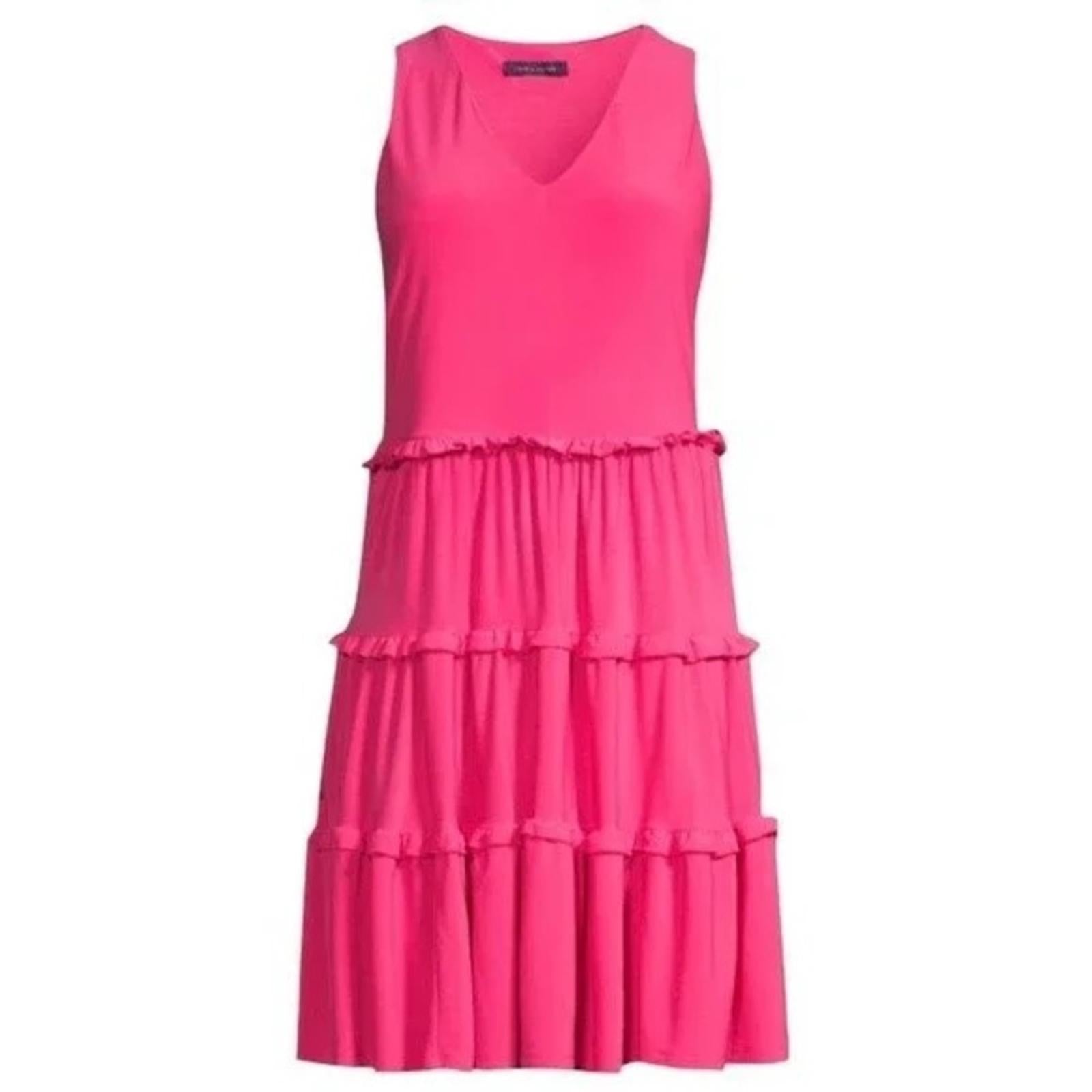 Tommy Hilfiger Tiered Jersey Shift Dress in Hibiscus Pink Size 4 NWT - SOLD OUT