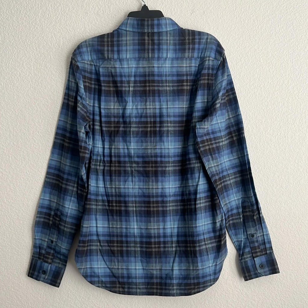 Vince Blue Plaid Casual Button Down Shirt, Size S NEW w/Tag