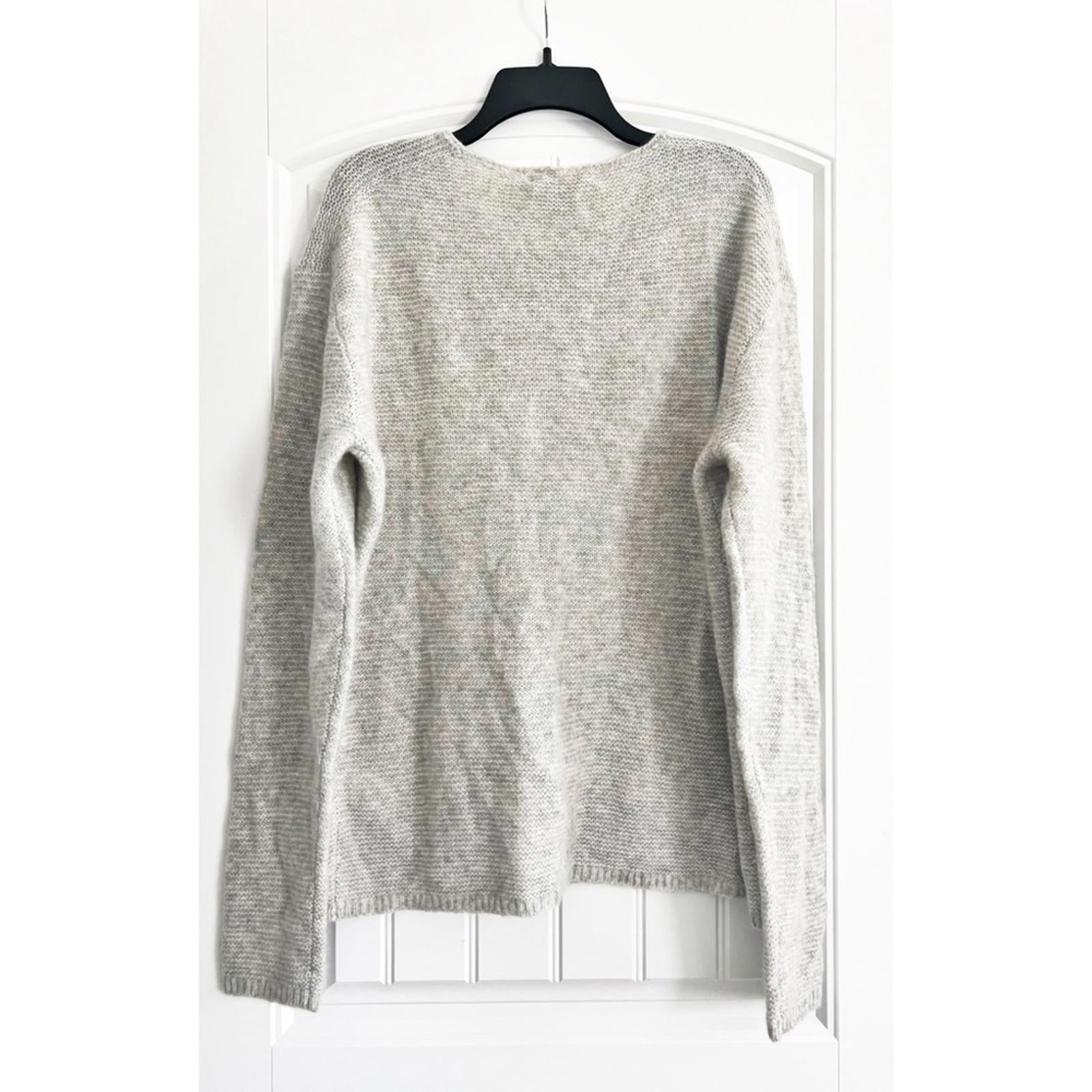 John Varvatos Tuck Cashmere & Silk Garter-Stitch Sweater Grey Size XL NWT $448