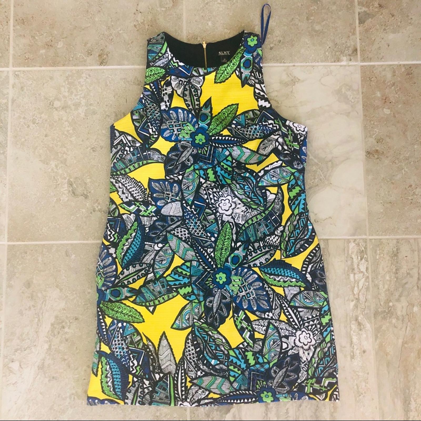 SLNY Royal Multicolor Sheath Dress, Size 18 EXCELLENT
