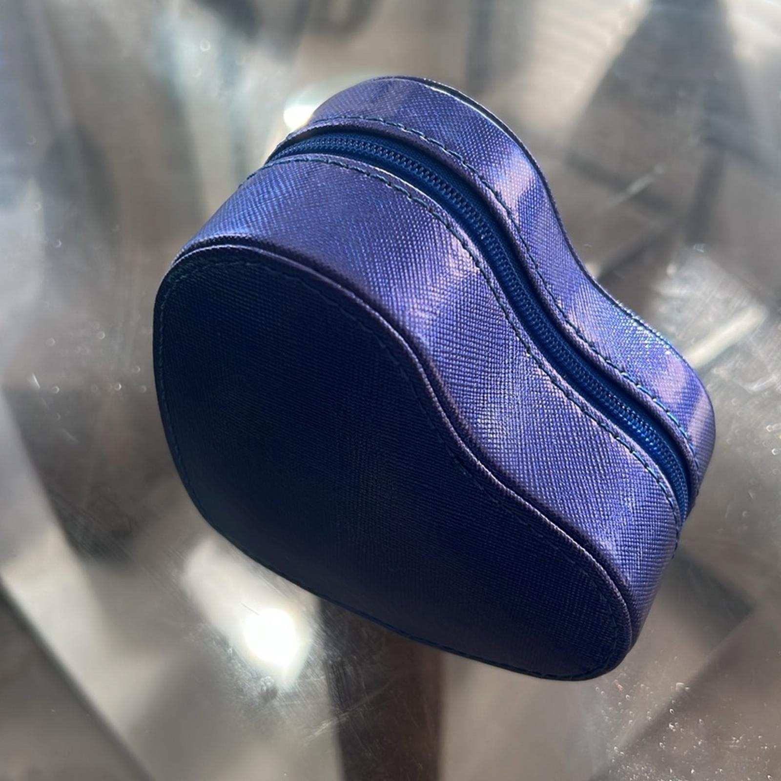 Stella & Max Heart Shaped Compact Jewelry Travel Box in Blue, New w/Tag