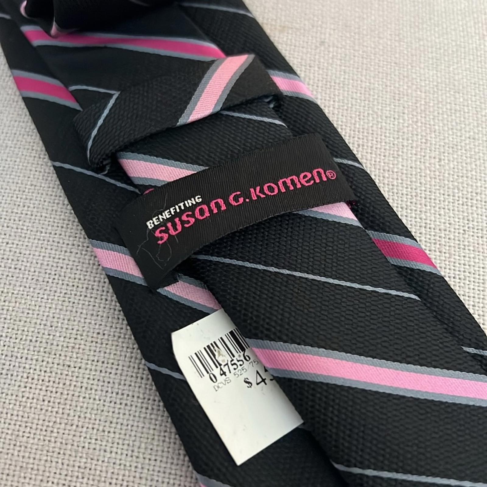 Susan G. Komen Striped Neck Tie, New w/Tag Retail $45