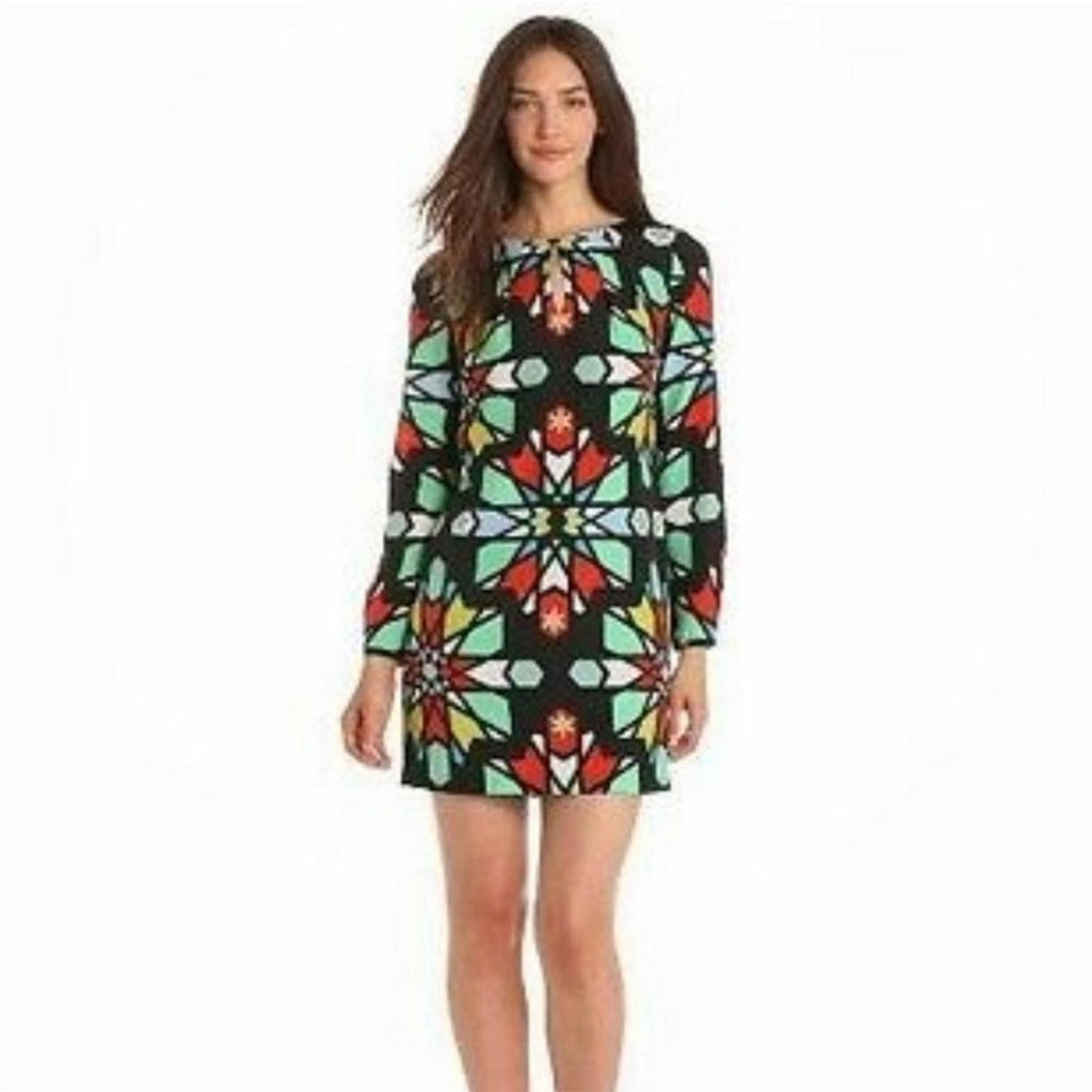NWT Mara Hoffman Compass Long Sleeve Geometric Print Dress Size L New w/Tag $264