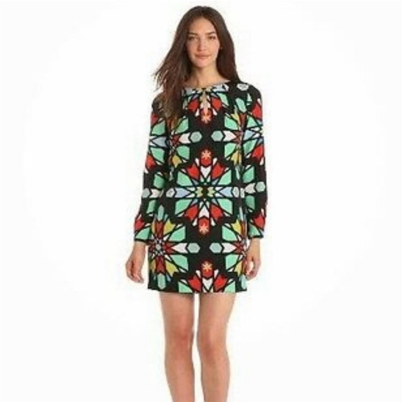 NWT Mara Hoffman Compass Long Sleeve Geometric Print Dress Size L New w/Tag $264