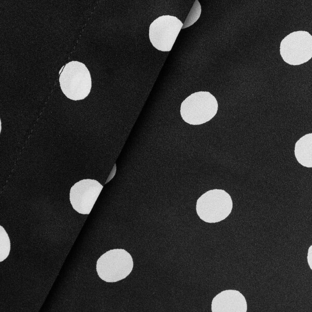 Sergio Hudson Polka Dot Silk Charmeuse Button-Up Blouse, Black/White XL NWT $795