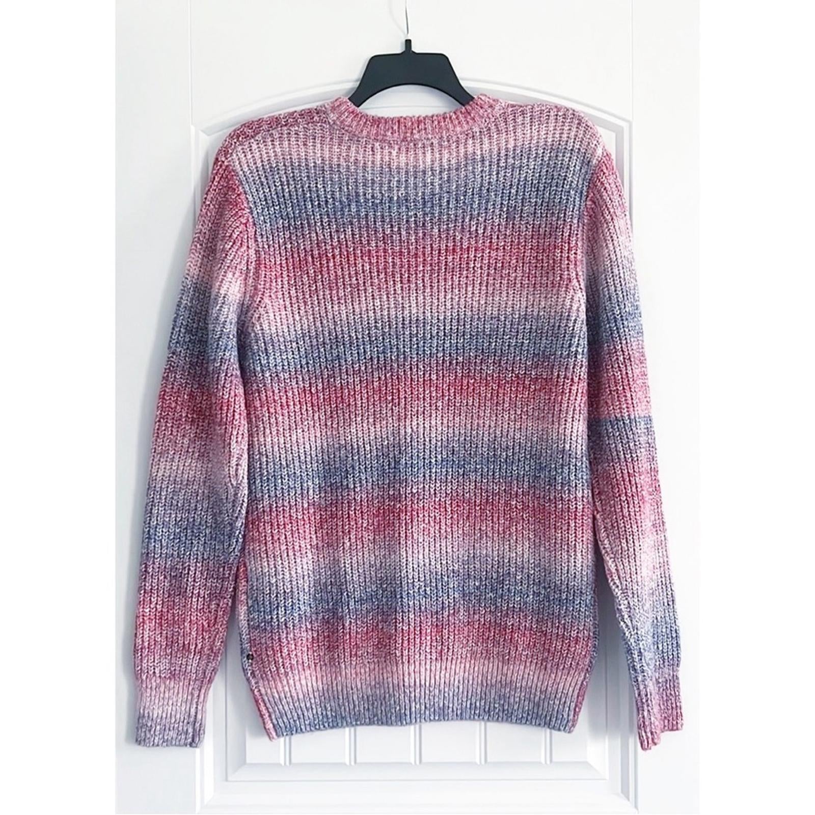 Scotch & Soda Gradient Cotton-Blend Crewneck Sweater in Blue Combo Size L NWT