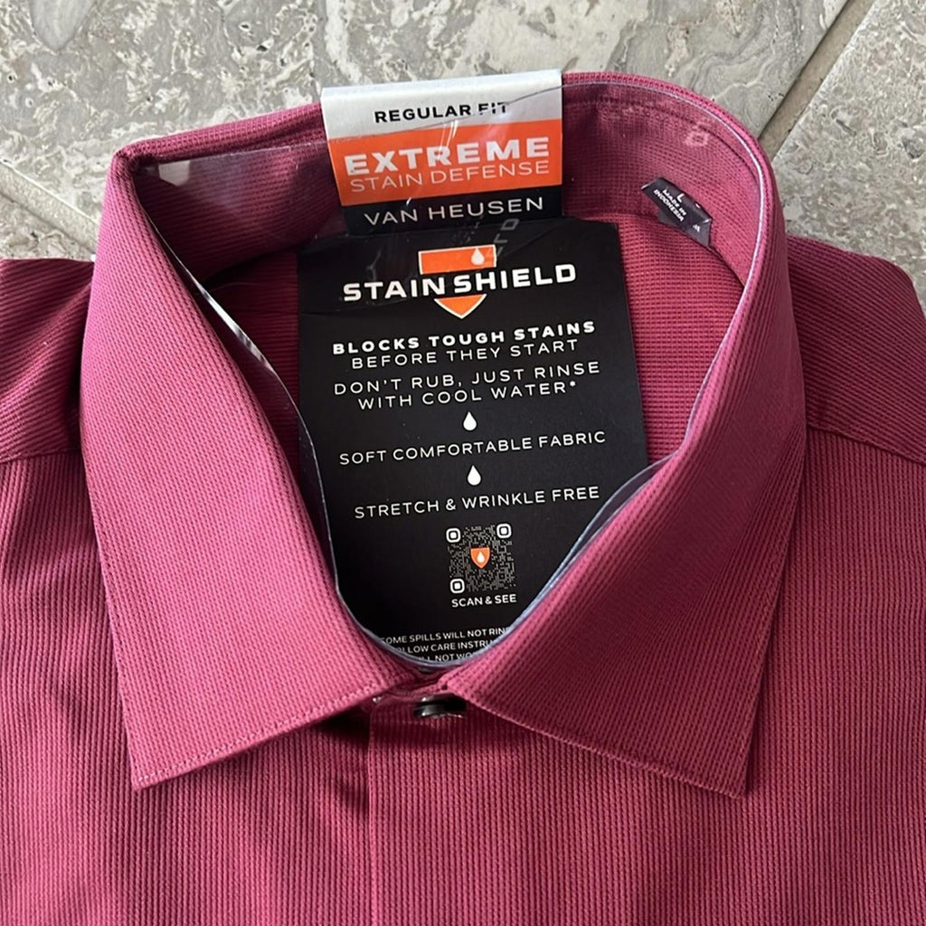 Van Heusen Stretch & Wrinkle Free Stain Shield Dress Shirt, Size 16 (34/35) NWT